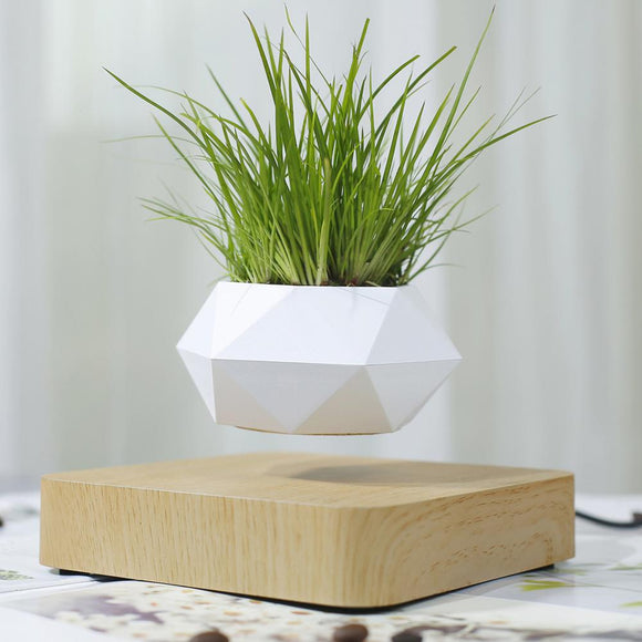 Levitating Air Bonsai Pot Rotation Flower Pot Planters Magnetic Suspension Floating Pot Potted Plant Home (Without plants)