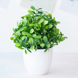 1pc Artificial Plants Green Bonsai Small Tree Pot Plants Fake Flower Potted Ornaments for Home Decoration Craft Plant Decorative