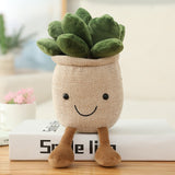 Lifelike Tulip&Succulent Plants Plush Stuffed Toys Soft Bookshelf Decor Doll Creative Potted Flowers Pillow for Girls Kids Gift