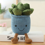 Lifelike Tulip&Succulent Plants Plush Stuffed Toys Soft Bookshelf Decor Doll Creative Potted Flowers Pillow for Girls Kids Gift